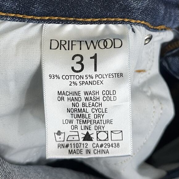 DRIFTWOOD Medium Stretch High Rise AUDREY Straight Leg Jeans Women's 31 X 29 - Picture 6 of 6